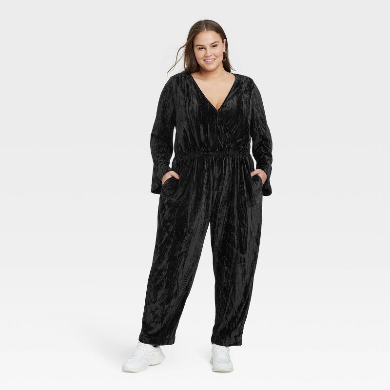 Women's Bell Long Sleeve Velour Jumpsuit - A New Day™ | Target