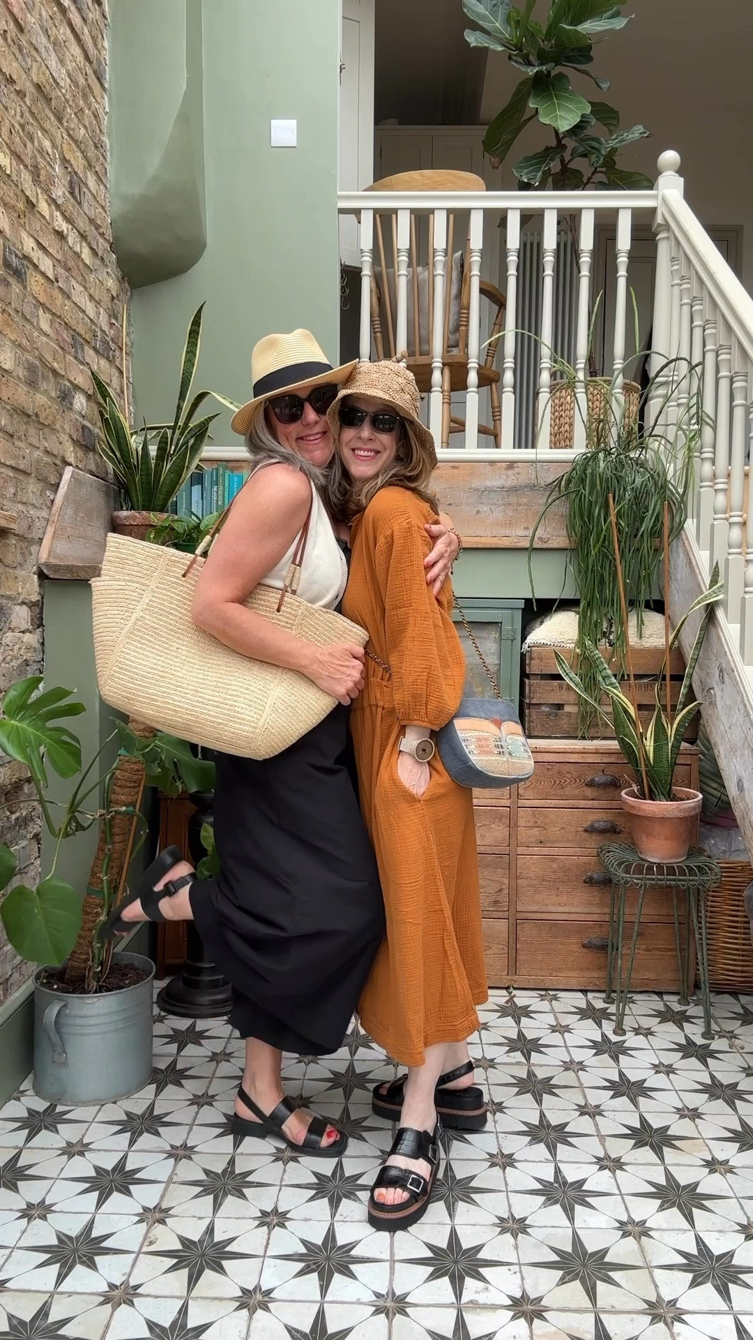 Playing dress up with Tamara! 
Wide leg trousers. Black Culottes. Organic  sustainable fashion. Cream sweatshirt. Green jacket. Denim jacket. Black sandals. Birkenstocks. New balance trainers. Large Basket. British Summer Fashion. Black waistcoat. 

#LTKsummer #LTKover50style #LTKuk