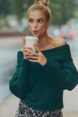 Pilcro Off-Shoulder Batwing Sweater | Anthropologie (US)