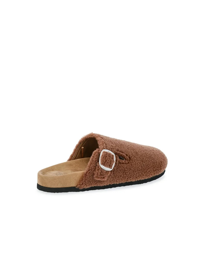 Time and Tru Women's Faux Shearling Buckle Clogs | Walmart (US)