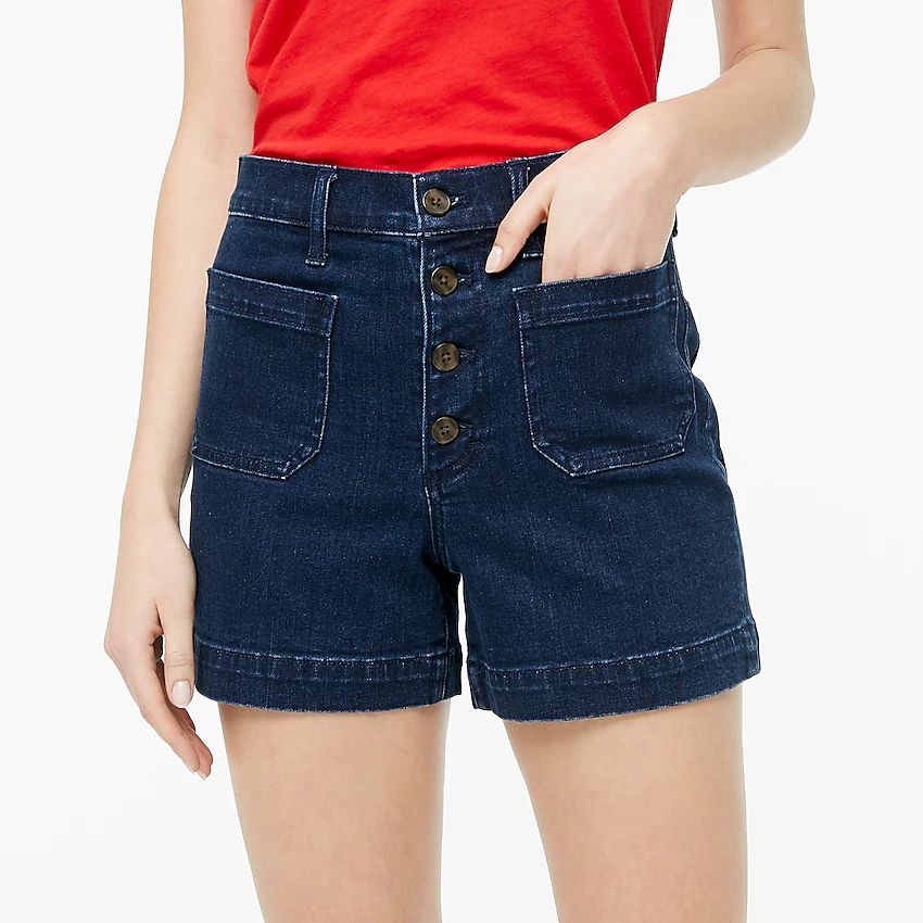 Button-fly denim short with patch pockets | J.Crew Factory