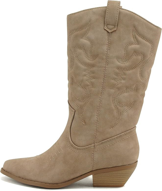 TRUETOPIC RINGO - Western Cowboy RENO Boots, Pointed Toe, Knee High, Tonal Stitching, easy to Pull-o | Amazon (US)