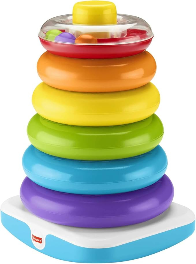 Fisher-Price Giant Rock-a-Stack, 14-inch Tall Stacking Toy with 6 Colorful Rings for Baby to Gras... | Amazon (US)