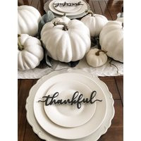 Thankful, Grateful, Blessed, & Gather Word Signs, Fall Dining Table Decor, Plate Ornament, Thanksgiv | Etsy (US)