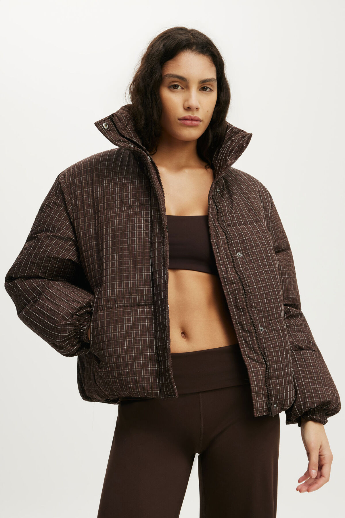 The Mother Puffer Check Jacket | Cotton On (ANZ)
