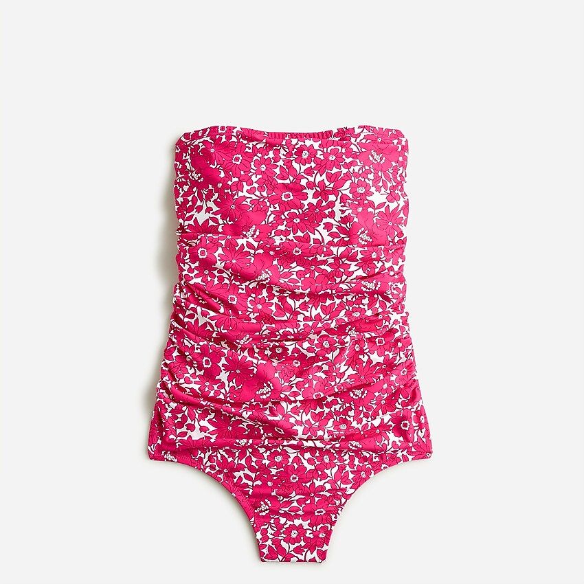 Ruched one-piece swimsuit in blushing meadow | J.Crew US
