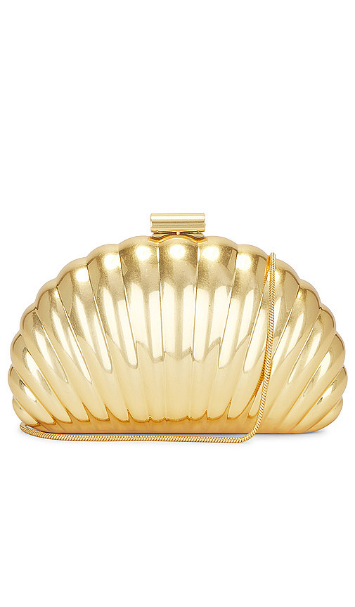 SIMKHAI Monet Shell Clutch in Metallic Gold. | Revolve Clothing (Global)