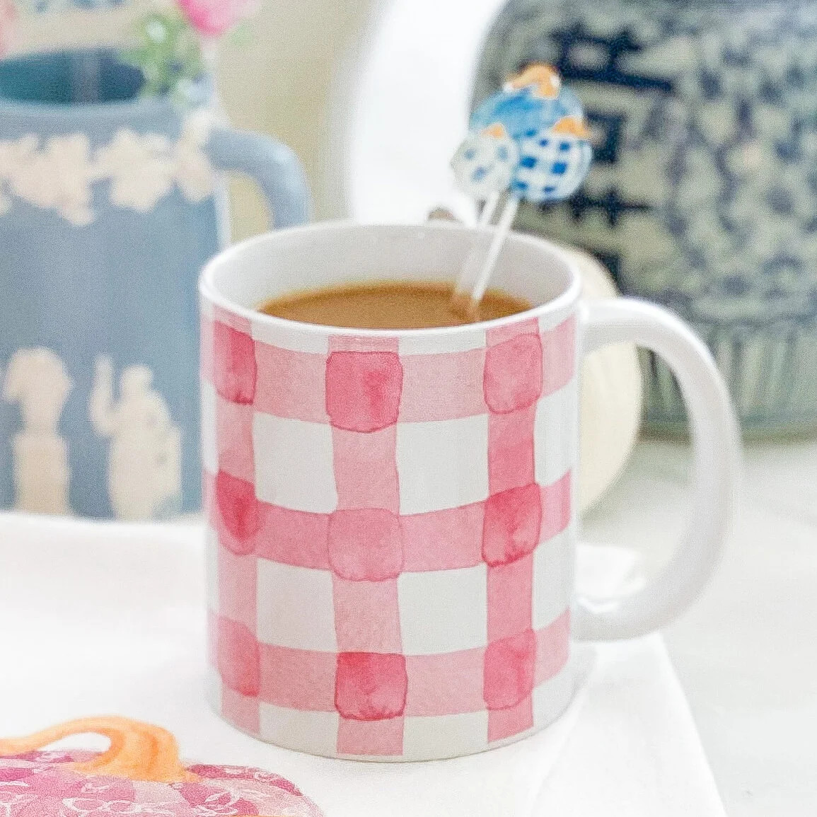 Pink Buffalo Check Watercolor Mug — Simply Jessica Marie | Simply Jessica Marie