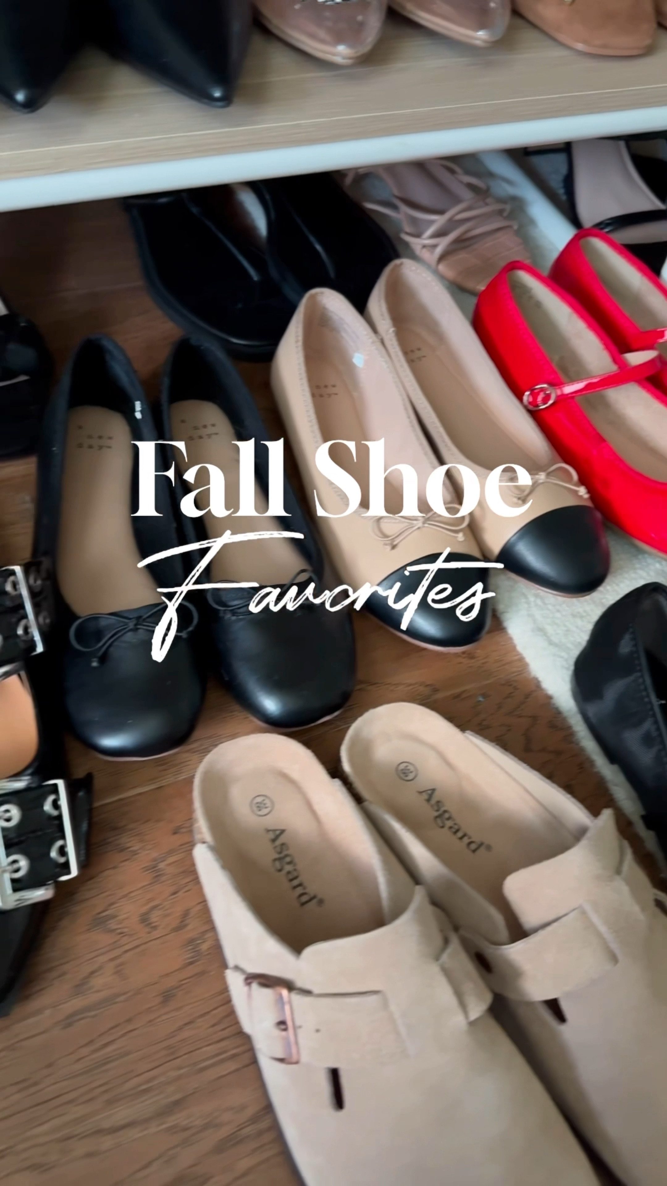 Fall shoe favorites:

Nordstrom brown suede flats : true to size 

Red Mary Jane’s - sized up 1/2 size 

Steve Madden black delvie boot - true to size 
 
Black mesh Mary Jane’s - sized down 1/2 size to a 7 

Light brown clogs : true to size 

Neutral ballet flats - sized down 1/2 size 

#ltkseasonal #ltkfallsale #ltkstyletip #ltkover40 #ltksalealert #ltkfindsunder100 #ltkfindsunder100

#LTKShoeCrush #LTKVideo #LTKxPrimeDay