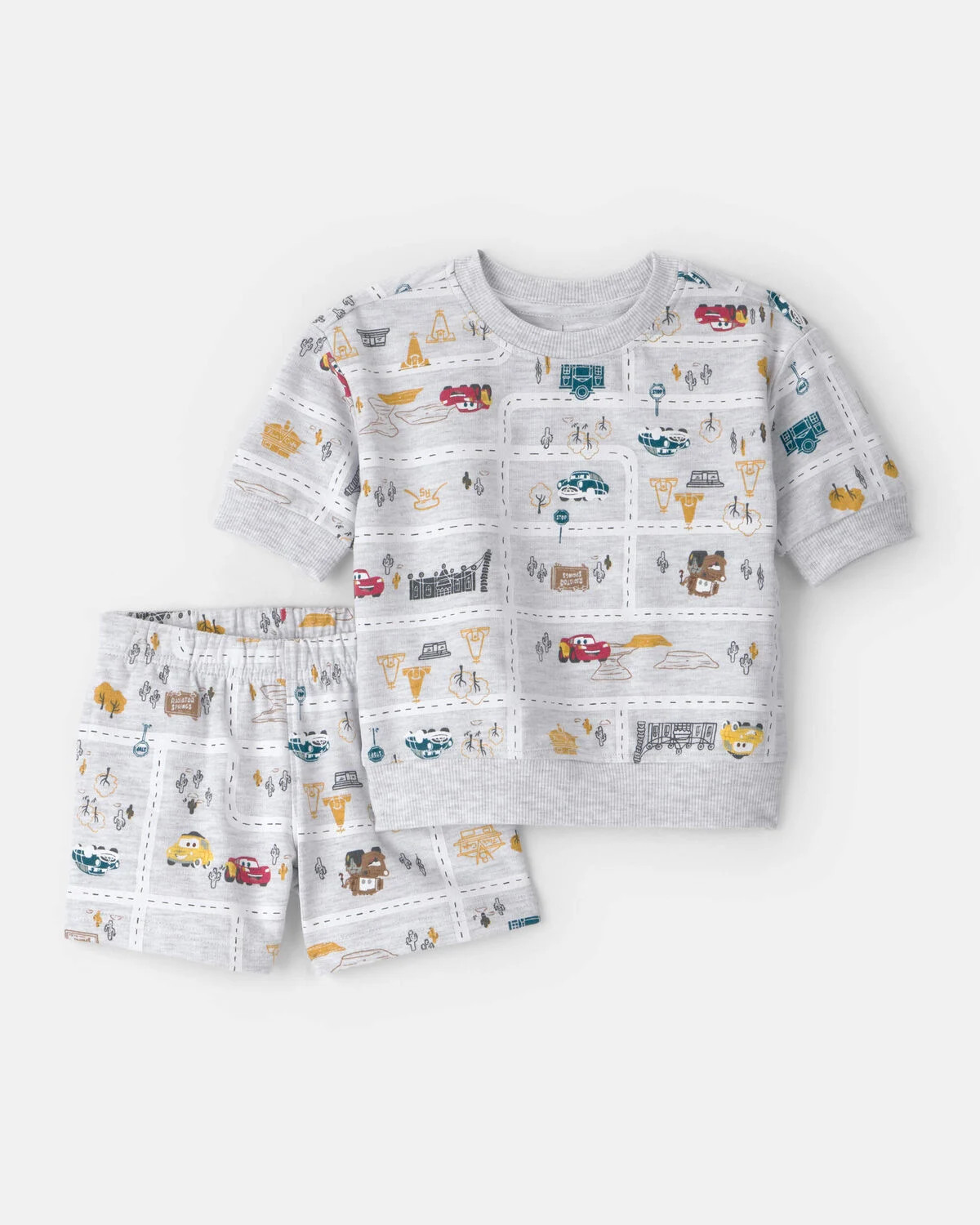 Baby Boy 2-Piece \u00a9Disney/Pixar Cars Top & Short Set - Grey | Carter's Inc