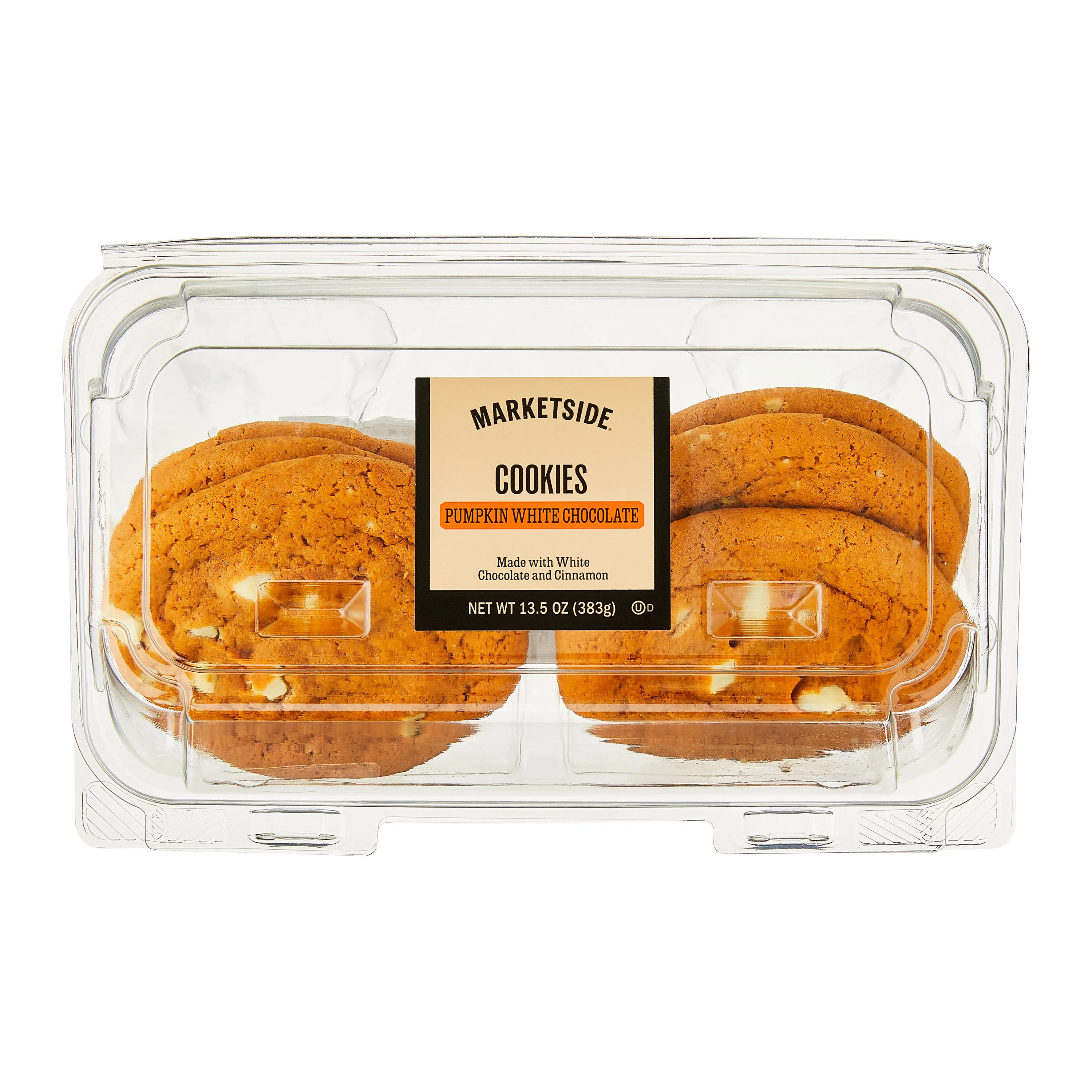 Marketside Pumpkin White Chocolate Baked Cookies, 13.5 oz, 6 Count | Walmart (US)