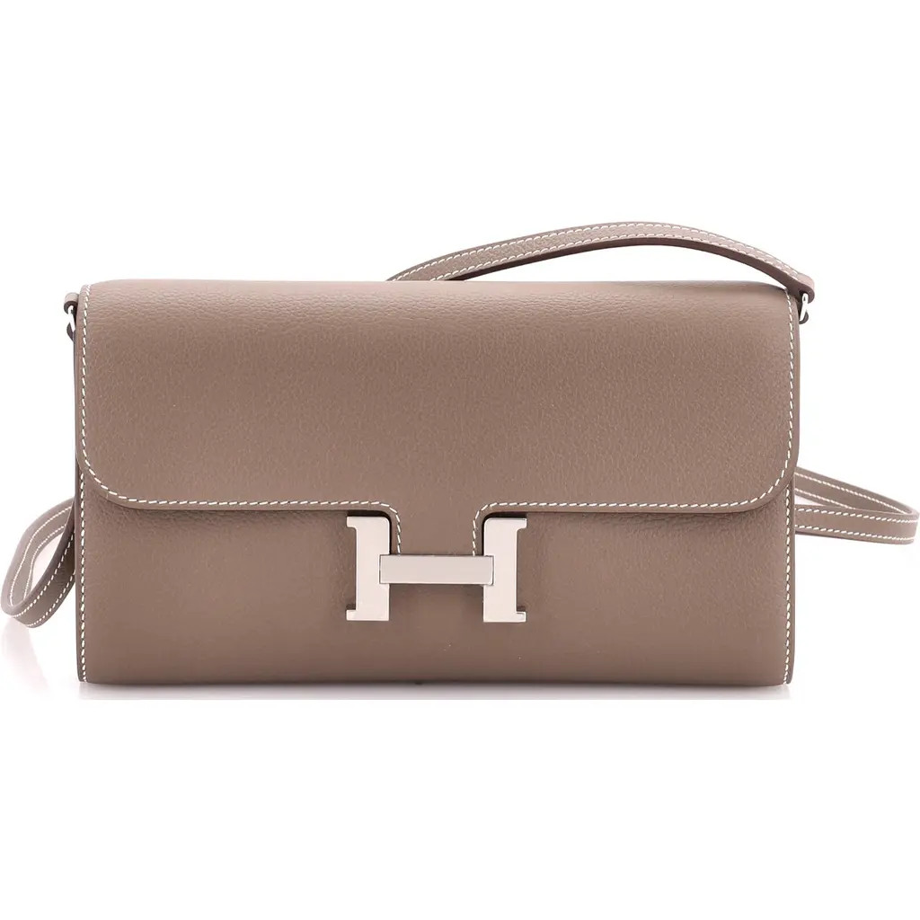 Pre-Owned Hermes Constance To Go Wallet Evercolor in Grey at Nordstrom, Size X-Small | Nordstrom