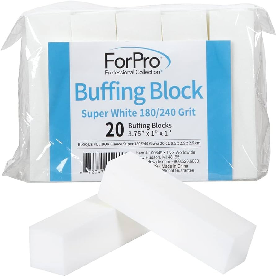 ForPro Professional Collection Buffing Block, Super White, 180/240 Grit, Four-Sided Manicure and ... | Amazon (US)