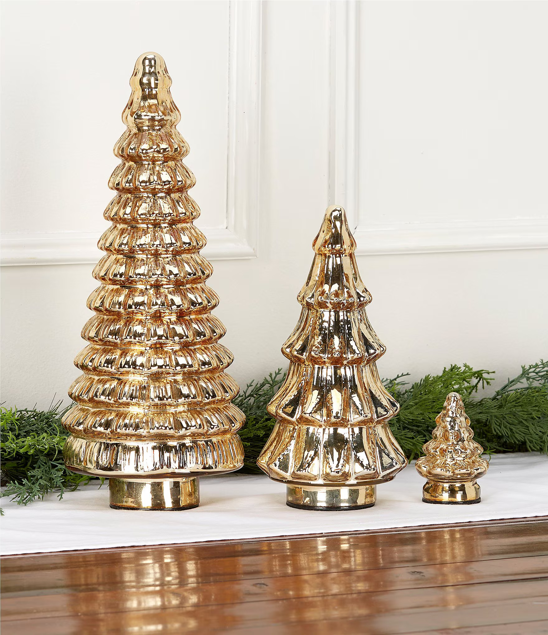 Trimsetter LED Lit Champagne Mercury Glass Tree Decor | Dillard's