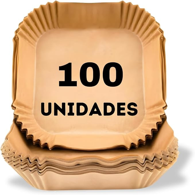 Kit Formas Descartáveis para Air Fryer Universal 100 pcs 20x20cm Papel Manteiga Antiaderente Qua... | Amazon (BR)
