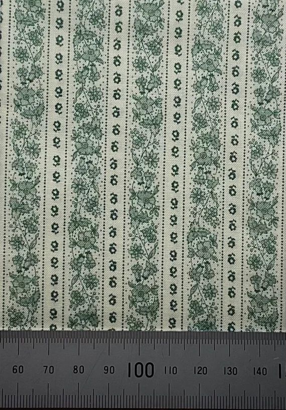 Green and cream floral design. Perfect for small scale crafts and patchworks | Etsy (CAD)