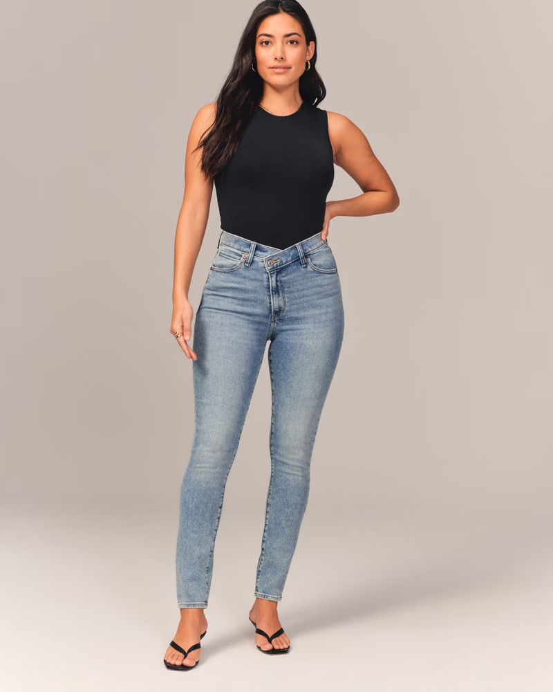 Curve Love High Rise Super Skinny Ankle Jean | Abercrombie & Fitch (US)