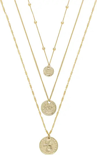 Set of 3 Coin Pendant Necklaces | Nordstrom