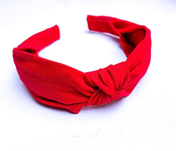 Knotted Fabric Headband in Bright Red | Etsy (US)