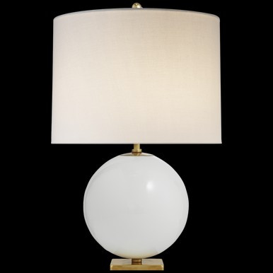 Elsie Table Lamp, 1-Light, Cream, Cream Linen Shade, 25.5"H (KS 3014CRE-L 2V2U1) | Lighting Reimagined