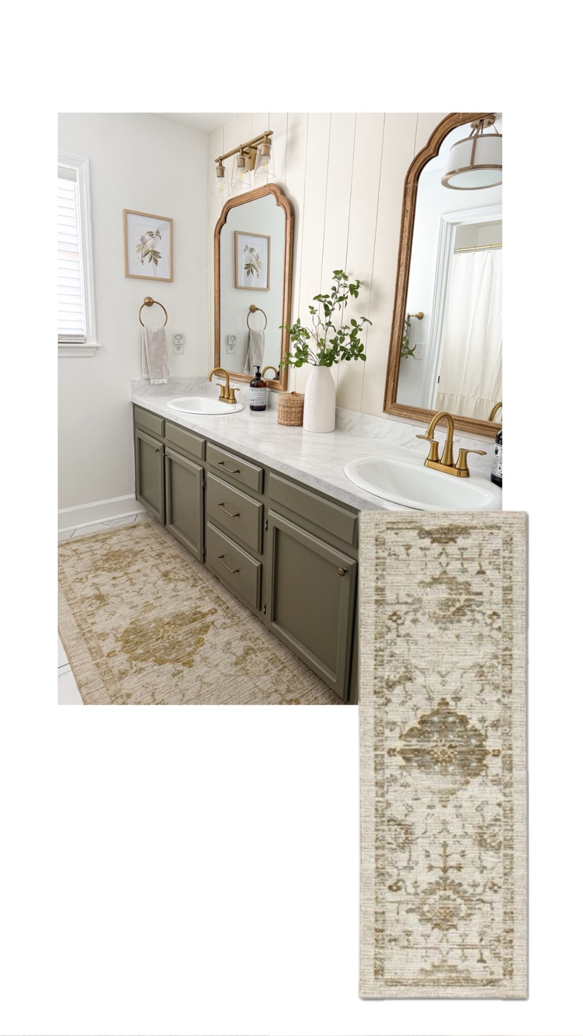 The runner in my master bathroom is on sale 40% off today (03/26) only 

Machine washable (I let air dry)
Non skid backing 
Vintage pattern 
Neutral colors 

#LTKHome #LTKStyleTip #LTKSaleAlert