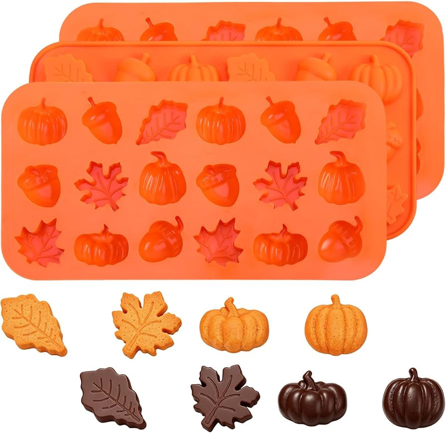 3Pack Fall Silicone Molds 18 Cavity Orange Thanksgiving | Amazon (US)