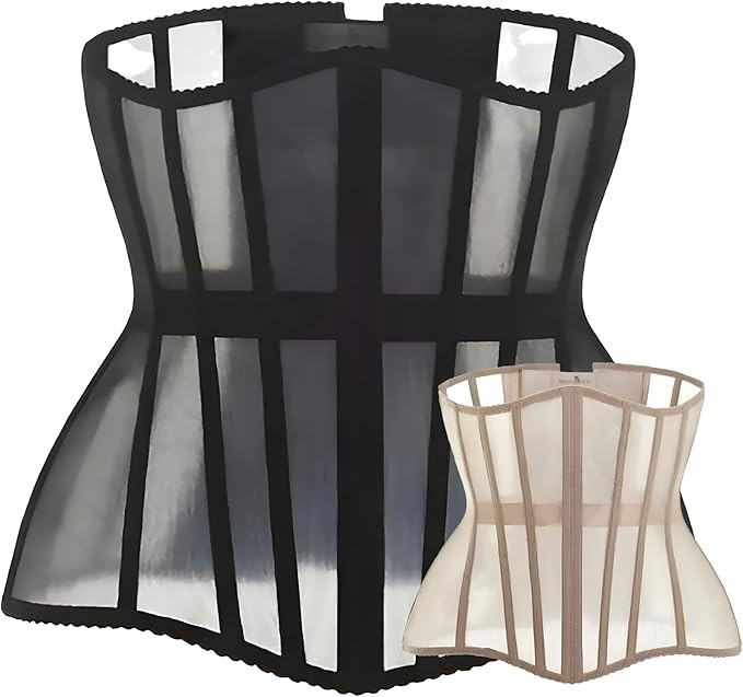 Mesh Corset Waist Trainer for Women - Underbust Corset Lace Up - Waist Cincher Shapewear - Body S... | Amazon (US)