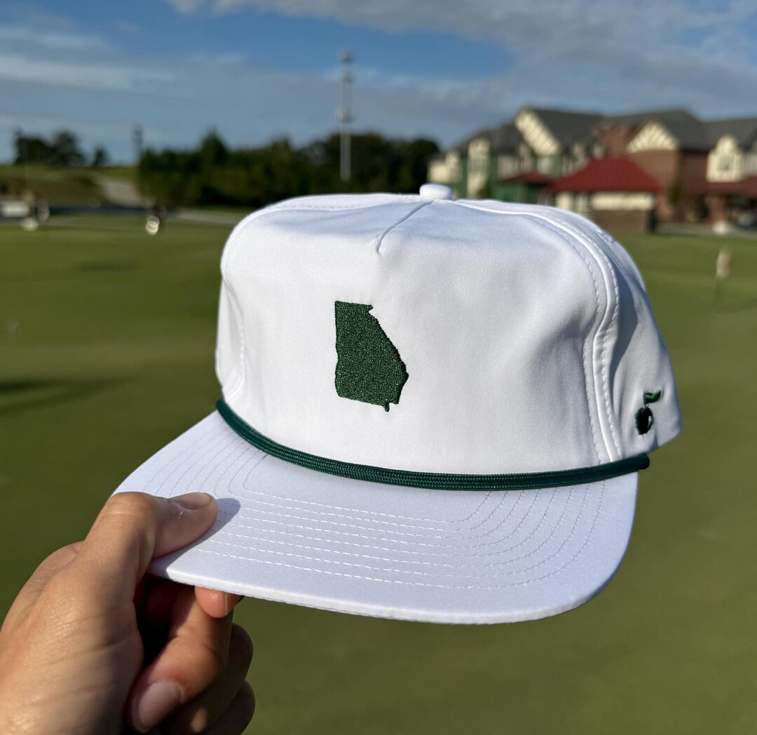 Georgia Rope Golf Hat - Green / White | Embroidered State Outline | Georgia Gifts | GA Gifts | Pe... | Etsy (US)