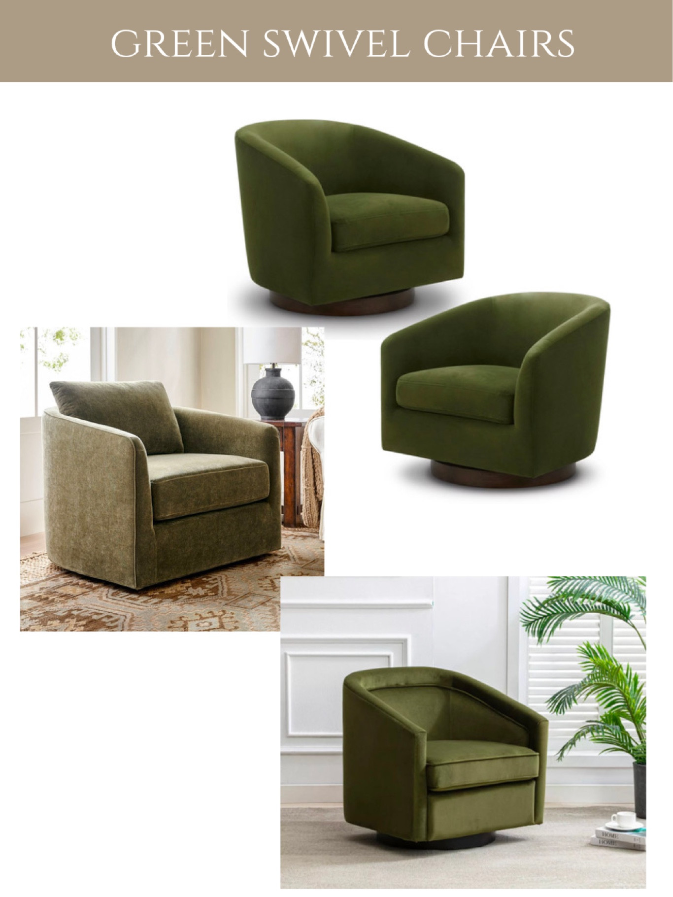 Green swivel chairs at a variety of prices 

#LTKhome