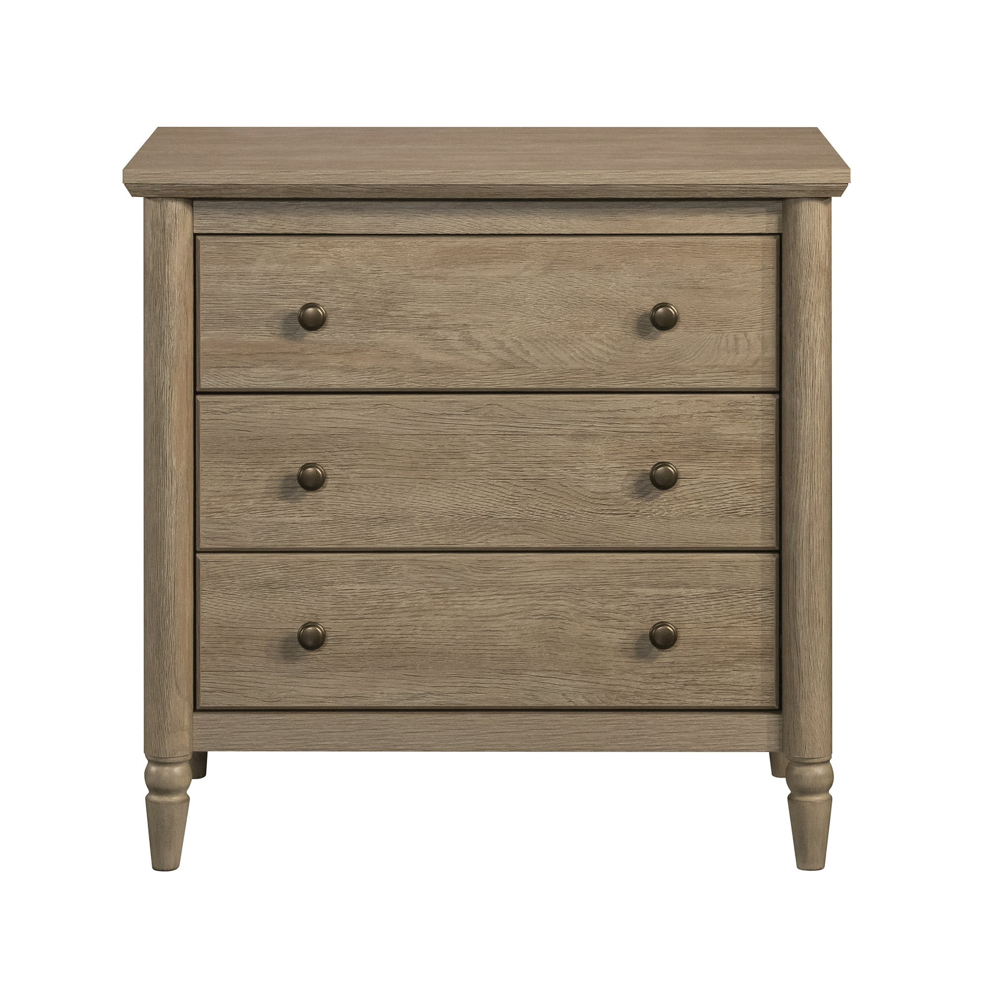 My Texas House Monroe 3 Drawer Nightstand with USB, Brushed Oak Finish | Walmart (US)