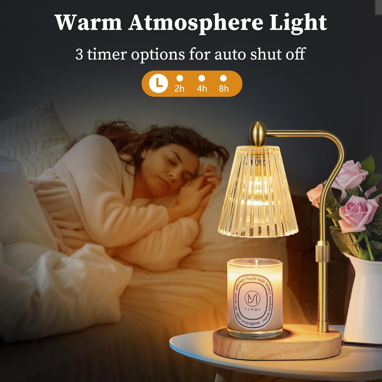Candle Warmer Lamp with Timer Dimmer Adjustable Height,Mothers Day Gifts,Electric Wax Warmer Vint... | Amazon (US)