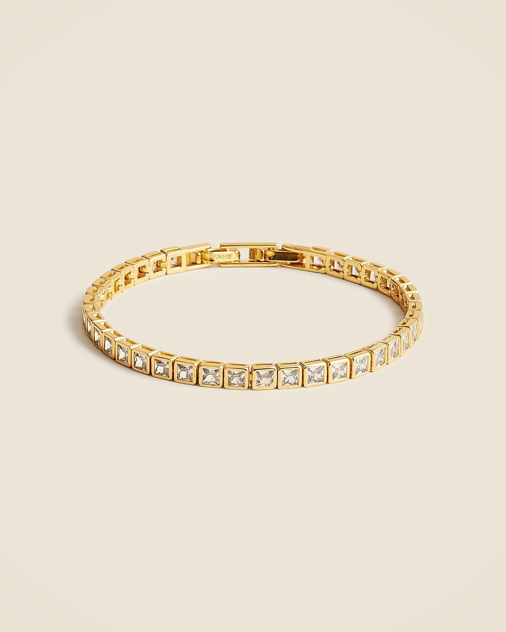 Square cubic zirconia bezel-set tennis bracelet | J. Crew US