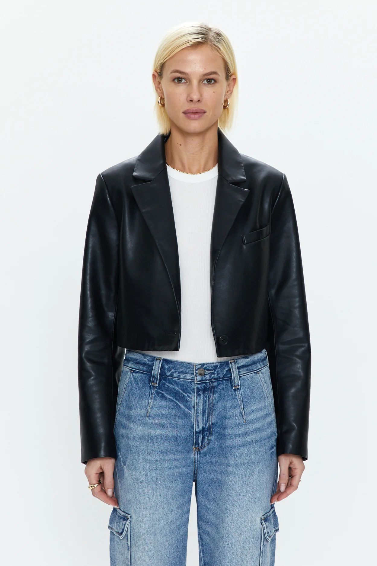 Jolie Cropped Blazer - Noir | Pistola Denim