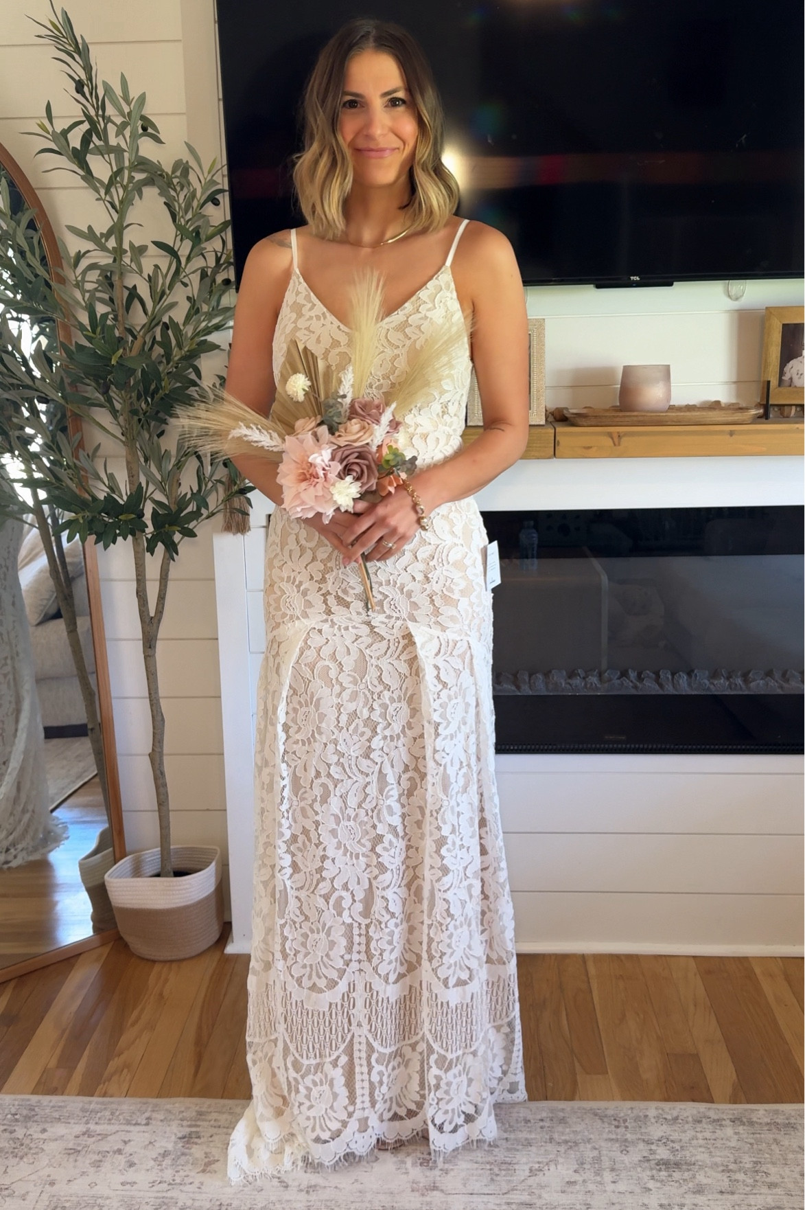 The dress 🤍

Lulus for under $150

Wearing a small. No alternations made I’m 5’8” and around 145lbs

Night fit. Nice quality material. 

Wedding / bride / eloped / wedding dress / boho wedding 

#LTKStyleTip #LTKWedding