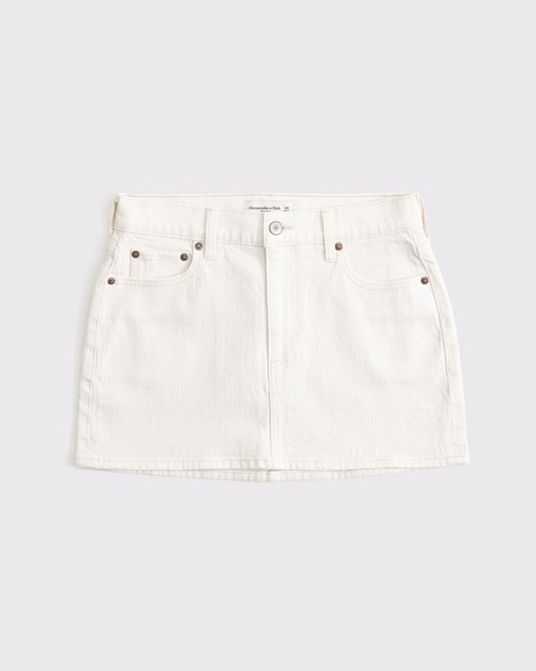 Mid Rise Denim Mini Skirt | Abercrombie & Fitch (US)