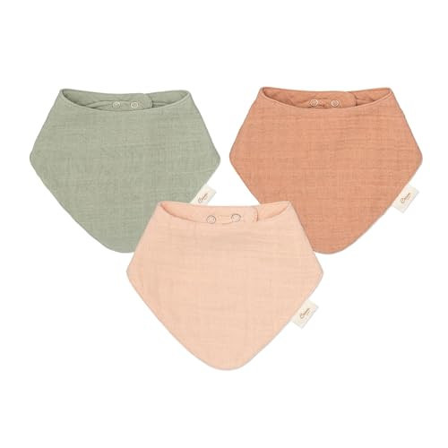 Crane Baby Soft Muslin Baby Bib Set, Adjustable and Absorbent Bandana Style Bibs for Boys and Girls, Rose, 3 Piece, 18.5” x 9” | Amazon (US)