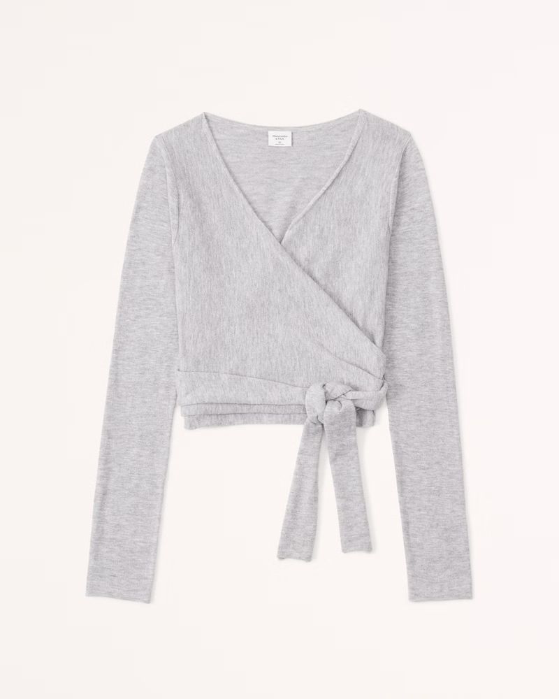 Long-Sleeve Wrap Sweater Top | Abercrombie & Fitch (US)