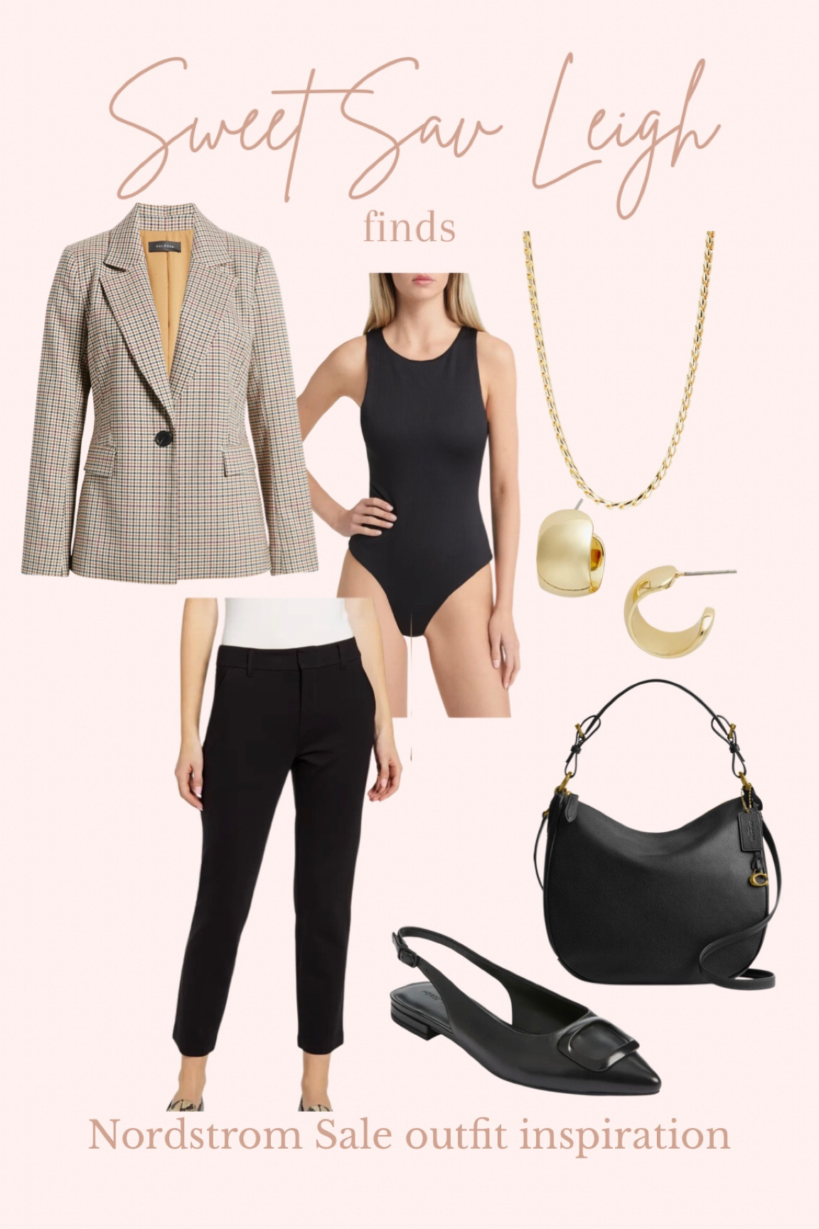 Nordstrom anniversary sale outfit inspo | workwear, capsule wardrobe, wardrobe staples, black work pants, bodysuit, houndstooth blazer, black bag 

#LTKSeasonal #LTKxNSale #LTKFind