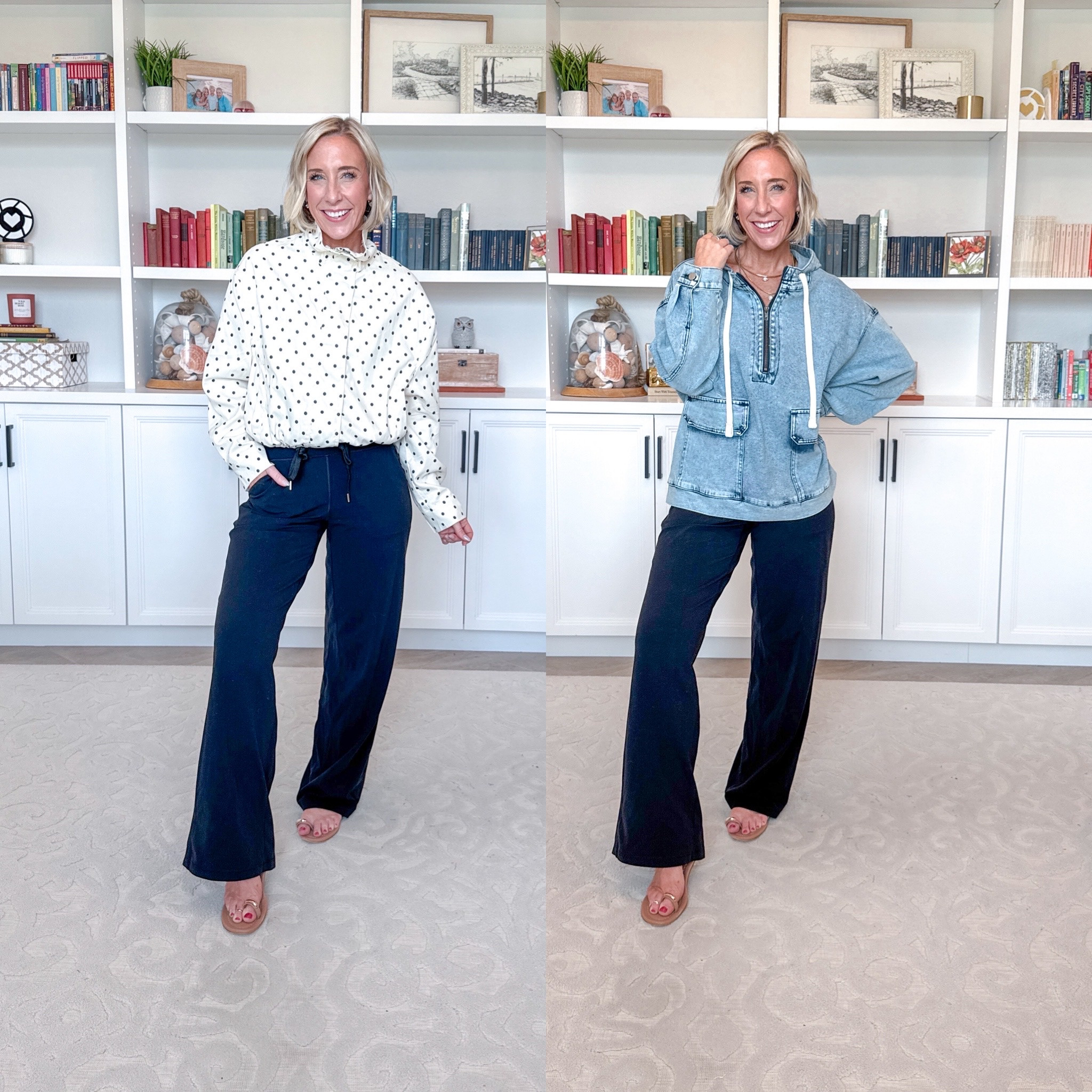 Amazon - lightweight fall jackets. Oversized Denim Hoodie - size small. 4 colors. * Wide Leg Yoga Pants - size small (regular length). 9 colors. Polka Dot Cropped Jacket - size small. 14 colors.

#LTKOver40#LTKSeasonal#LTKPetite