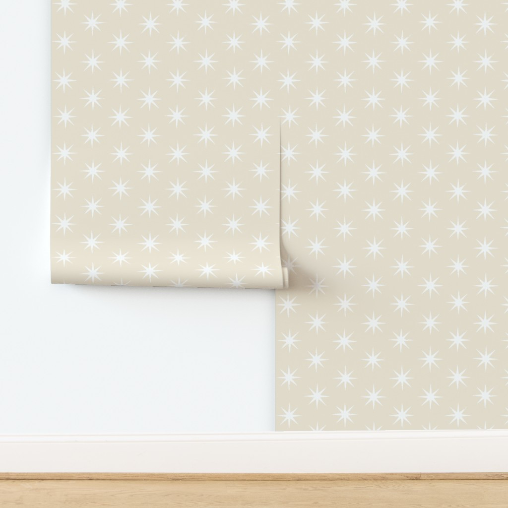 Linocut Star - Light Sand Beige Wallpaper | Spoonflower | Spoonflower