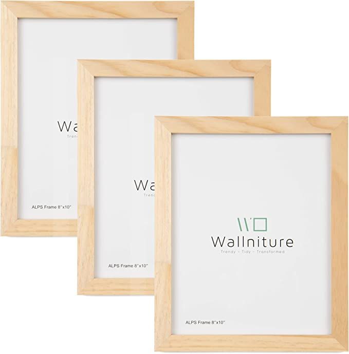 Wallniture Alps DIY Wall Decor 8x10 Picture Frames Table Top Display or Wall Mount, Set of 3 Natu... | Amazon (US)