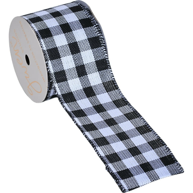 Gwen Studios 1.5" Black and White Buffalo Check Ribbon, 3 Yards | Walmart (US)