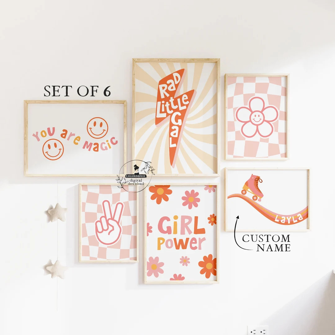 Personalized Nursery Name Sign Rad Little Gal Retro Girl - Etsy | Etsy (US)