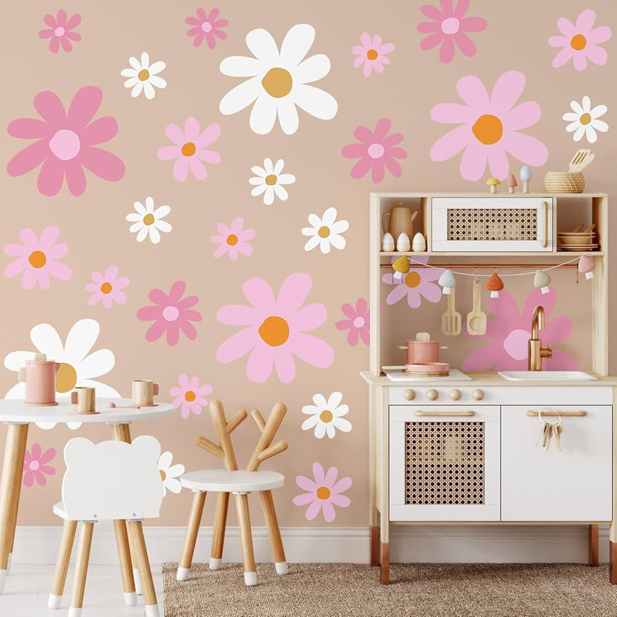 12 Sheets Daisy Wall Decals Flower Wall Stickers Large Daisy Wall Stickers Daisy Decals for Wall ... | Amazon (US)