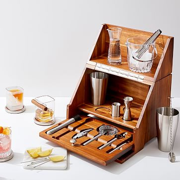 Madison Acacia Wood Tabletop Bar Set | Mark and Graham