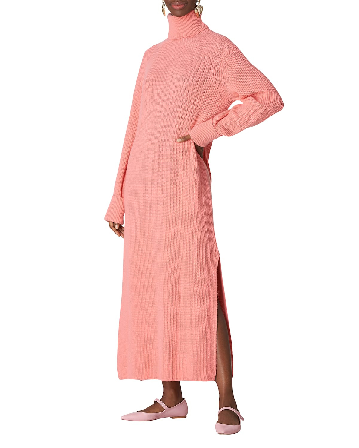 Cashmere Ribbed Turtleneck Dress | Neiman Marcus