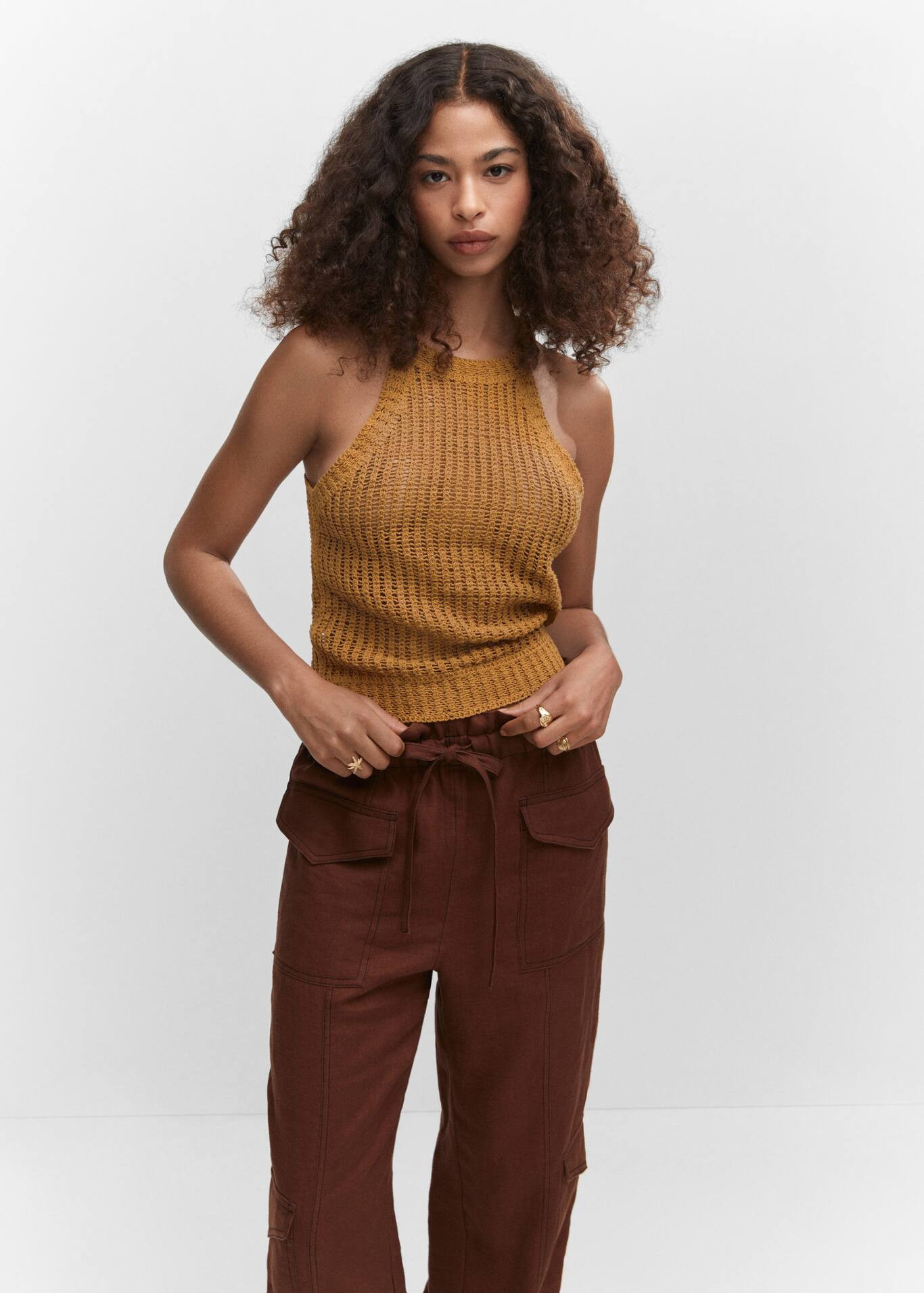 Halter neck knitted top -  Women | Mango USA | MANGO (US)