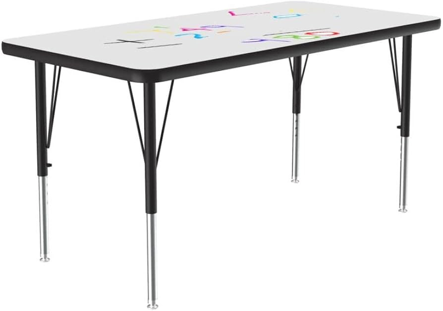 Correll 24''x48'' Rectangular, Classroom Dry Erase/Markerboard Top Activity Table, Height Adjusta... | Amazon (US)