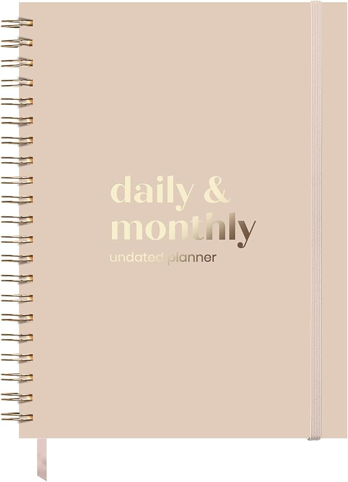 Undated Daily Planner with Hourly Schedule, 8.5" x 11" Large 6-Month Planner for Productivity, Fu... | Amazon (US)