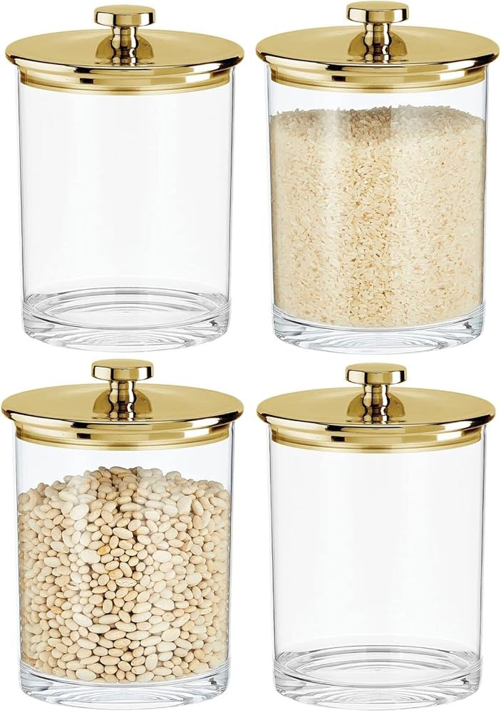 mDesign Wide Airtight Apothecary Storage Organizer Canister Jars - Acrylic Containers for Kitchen... | Amazon (US)